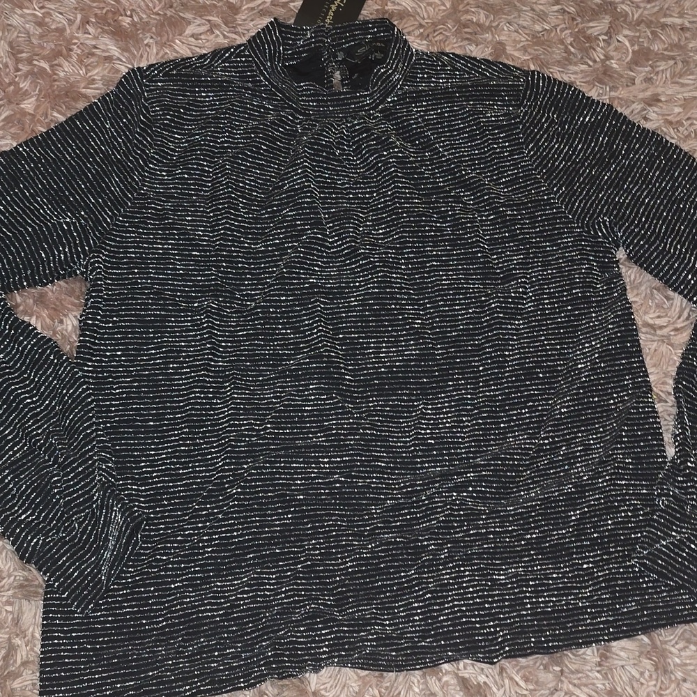 Silver Black Blouse